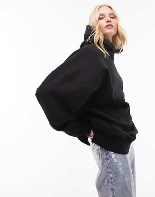 Black hoodie topshop clearance