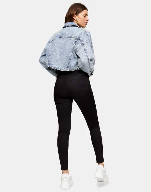 Topshop holding-power Joni jeans in black