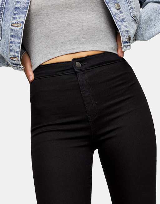 Topshop holding-power Joni jeans in black