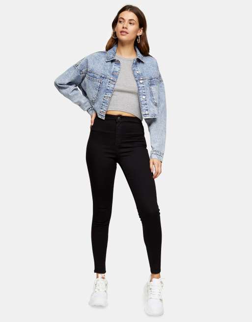 Topshop holding-power Joni jeans in black