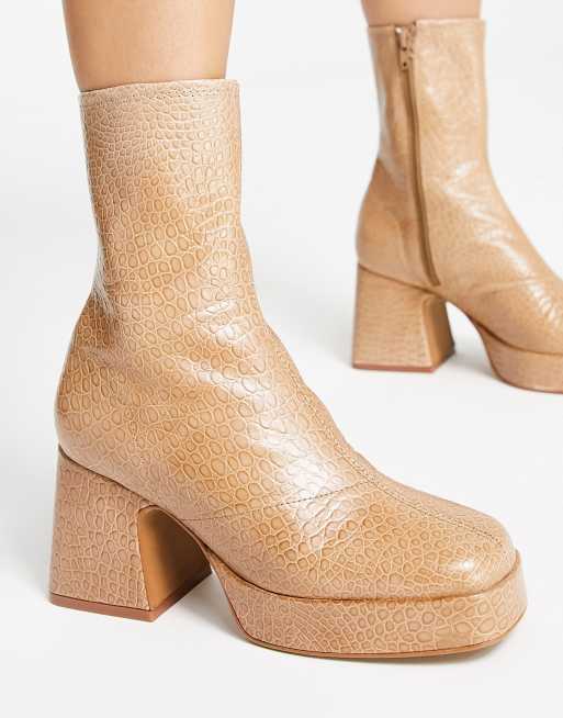 Topshop gold outlet boots