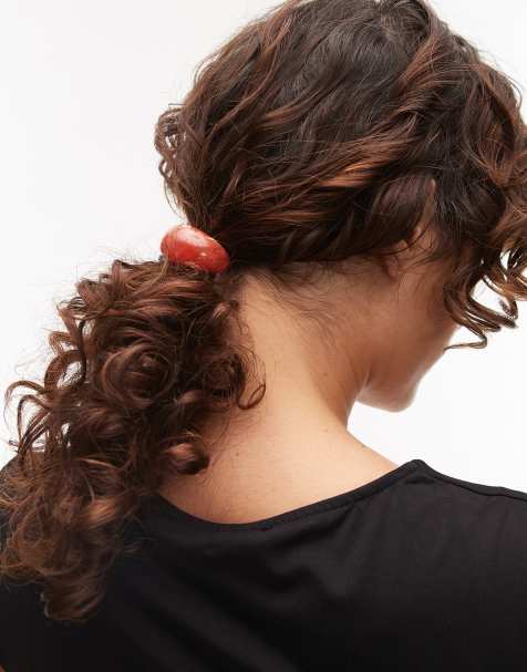 Topshop - Holly - Élastique à cheveux avec détail en résine - Rouge - view 1