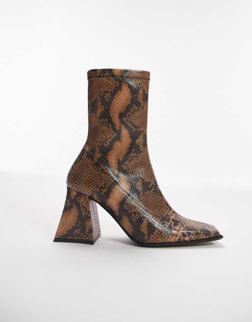 Block heel snakeskin hot sale boots