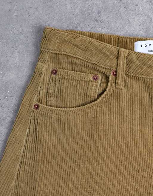 Topshop - Honningfarvede barrel-jeans i fløjl med mellemhøj talje, 5 af 7