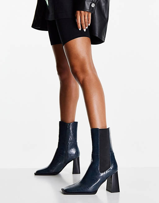 Shoes Boots/Topshop Honour high heel chelsea boot in teal 