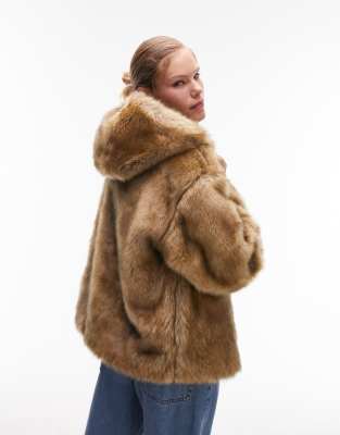 Topshop blue fur jacket on sale