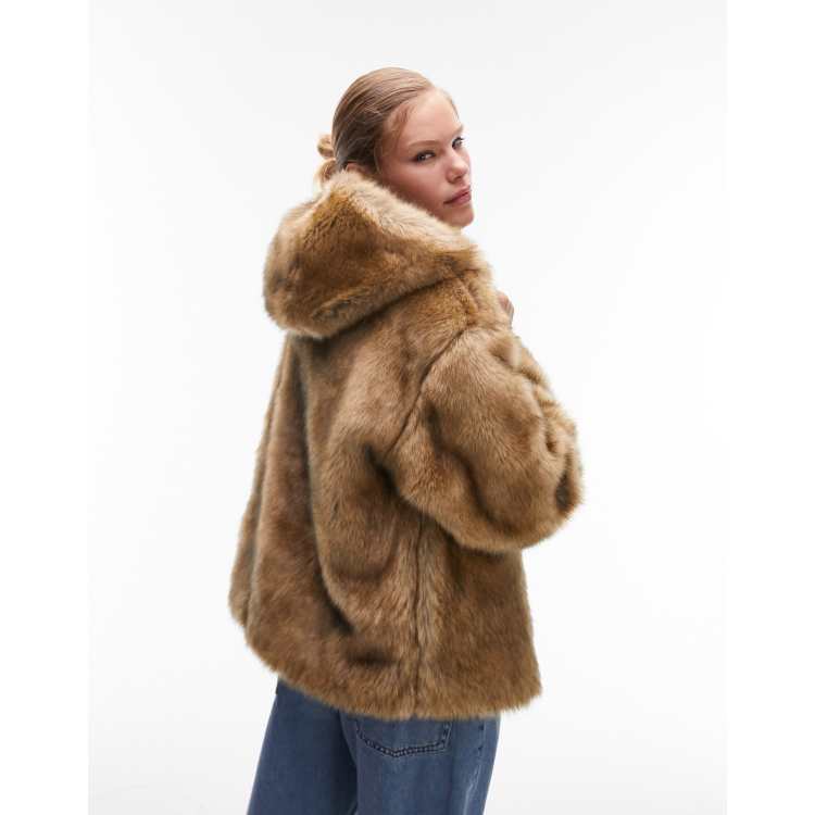 Black fur coat topshop shop