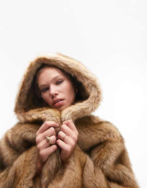 Fur coat with hood womens store
