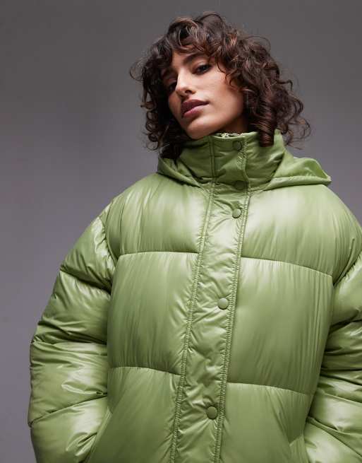 Bright green puffer jacket women's online
