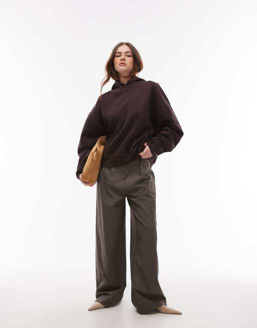 Topshop - Hoodie in donker bordeauxrood, 2 van 4