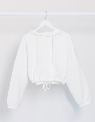 white hoodie drawstring