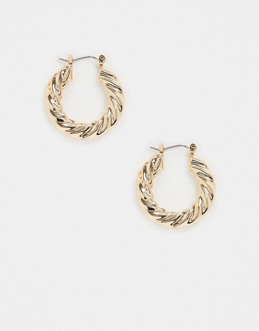 Topshop hoop earrings in molten gold