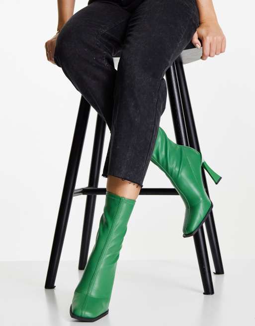 Topshop - Hope - Soklaarzen met hoge hak in groen, 4 van 4