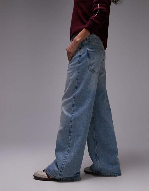 Topshop – Horizon – Blekta jeans med medelhög midja och vida ben, 2 av 5