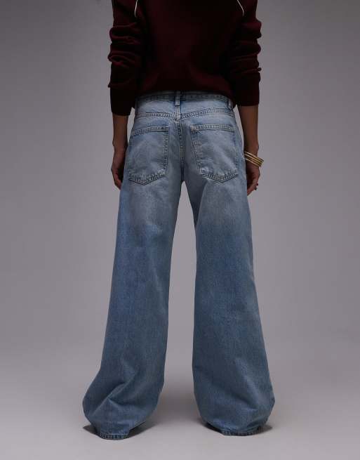 Topshop – Horizon – Blekta jeans med medelhög midja och vida ben, 3 av 5