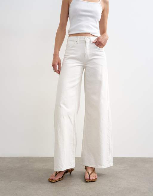 Topshop - Horizon - Jean large à taille mi-haute - Blanc, 2 de 7