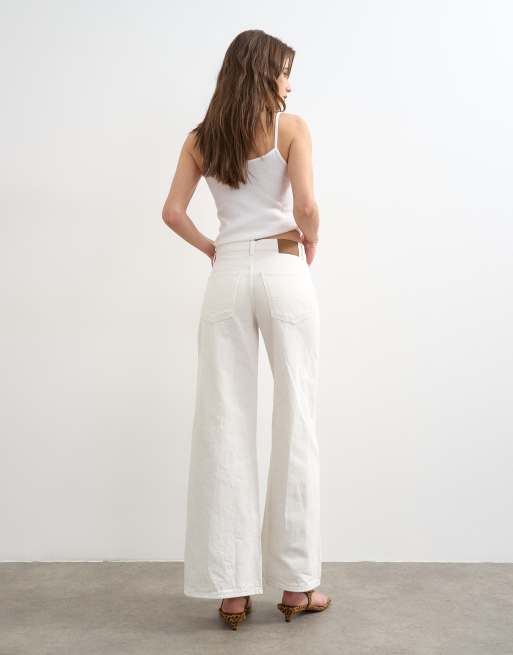 Topshop - Horizon - Jean large à taille mi-haute - Blanc, 3 de 7