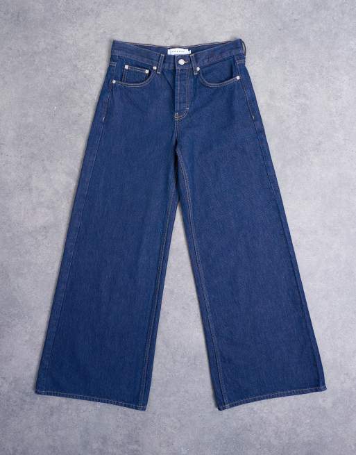 Topshop Horizon mid rise wide leg jean in indigo rinse, 6 of 7