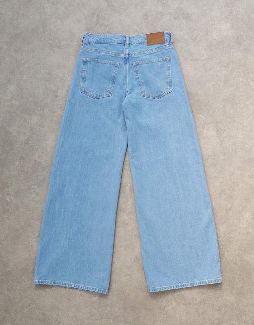 Topshop Horizon mid rise wide leg jeans in bleach, 7 of 7