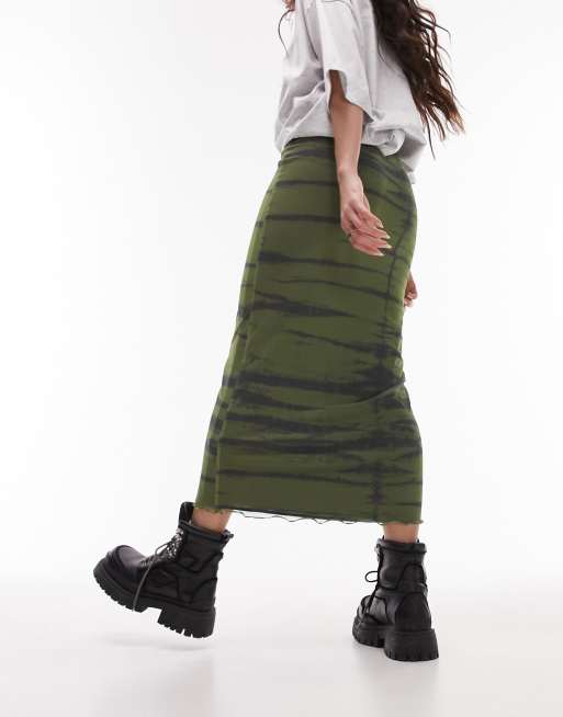 Lined khaki pencil clearance skirt