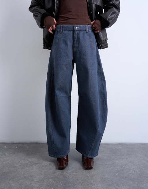 Topshop – Horseshoe – Barrel-Jeans in Elefantengrau mit hohem Bund, 2 von 7