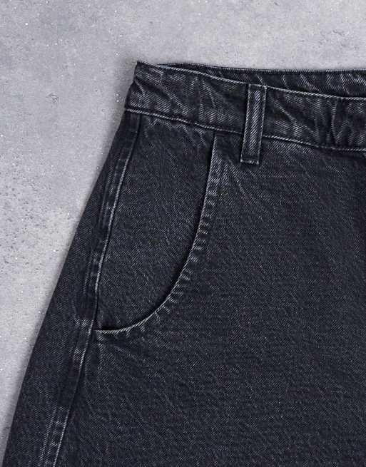 Topshop – Horseshoe-Barrel-Jeans in verwaschenem Schwarz mit hohem Bund und abgerundetem Beinschnitt, 5 von 7