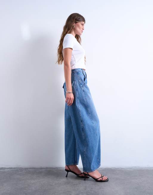 Topshop - Horseshoe - Blå jeans med mellemhøj talje og barrel-ben, 3 af 7