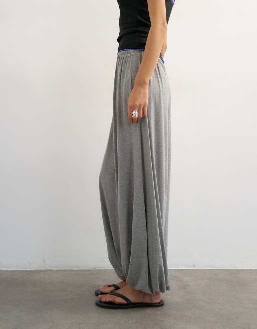 Topshop – Hose aus Jersey-Viskose in meliertem Grau mit Ballon-Schnitt, 5 von 5