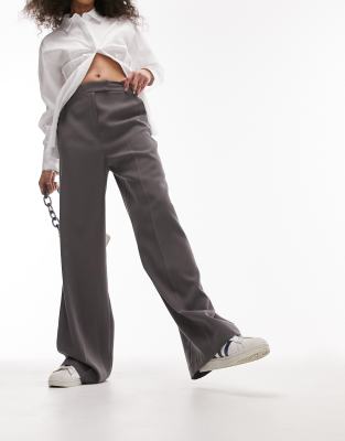 Topshop - Hose in Anthrazit mit weitem Bein, Kombiteil-Grau