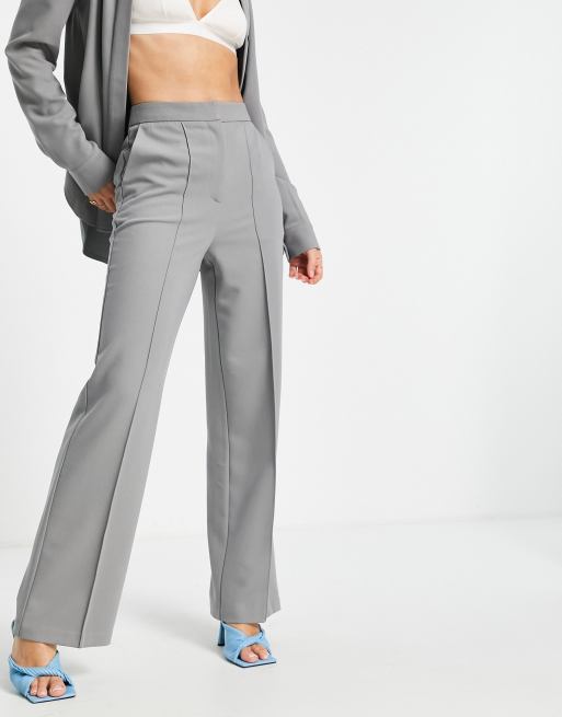 Topshop – Hose mit Nadelstreifen und geradem Schnitt in Grau, 2 von 4