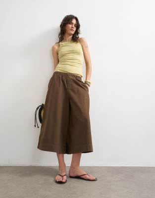 Topshop - Hosenrock in Schokobraun mit A-Linien-Schnitt