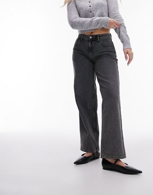 Topshop Hourglass cinch back jeans in grey | ASOS