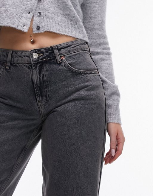 Topshop Hourglass cinch back jeans in grey | ASOS
