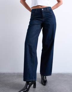 Hourglass Cinch low rise relaxed jean in raw look indigo 