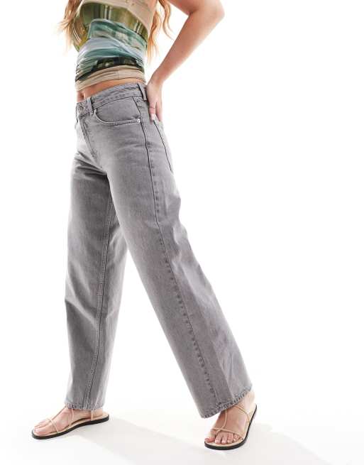 Topshop Hourglass low rise cinch back jeans in gray 