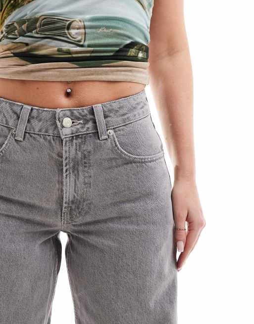 Topshop Hourglass low rise cinch back jeans in gray 