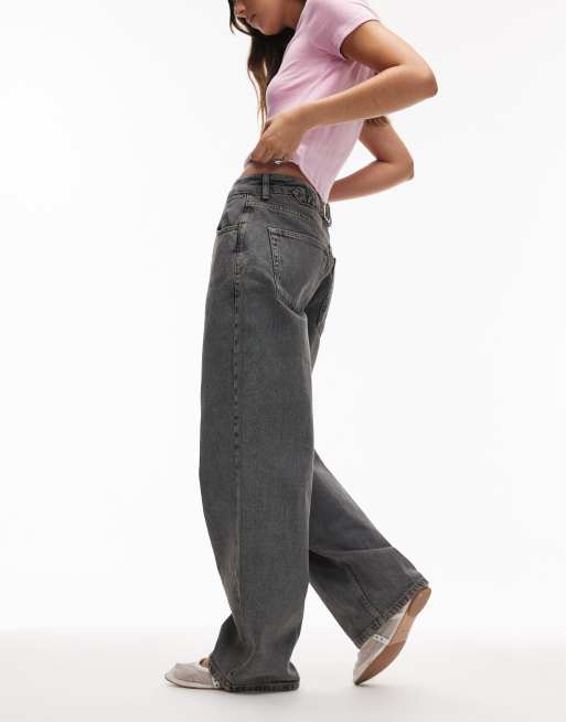 Topshop Hourglass – Cinch – Relaxed-Jeans in Blaugrau , 3 von 5