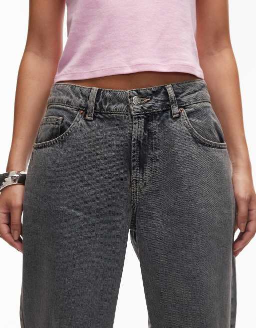 Topshop Hourglass – Cinch – Relaxed-Jeans in Blaugrau , 5 von 5