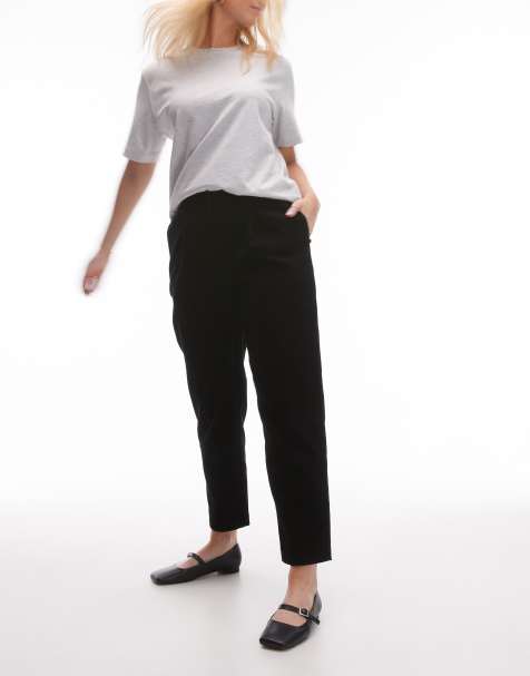 Topshop Hourglass cord peg trouser in black - view 1