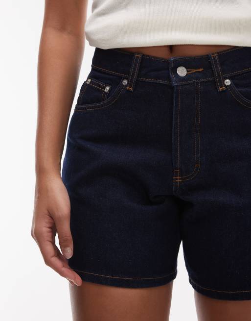 Topshop Hourglass denim Editor shorts in raw look indigo, 2 of 5