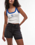[Topshop Hourglass] Topshop Hourglass denim Editor shorts in washed black 10 Washed black