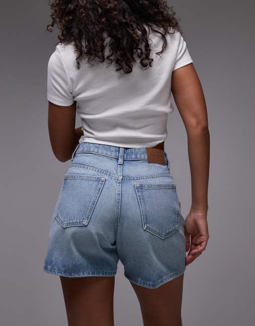 Topshop - Hourglass - Editor - Denim short in bleekwassing, 3 van 5