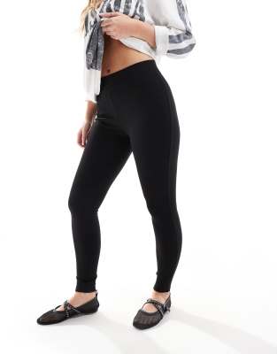 Topshop Hourglass Full Length Heavy Weight Leggings In Black