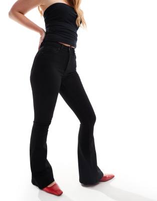 high rise Jamie flare jeans in black