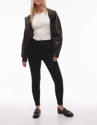 Topshop Hourglass high rise Jamie jeans in black φωτογραφία