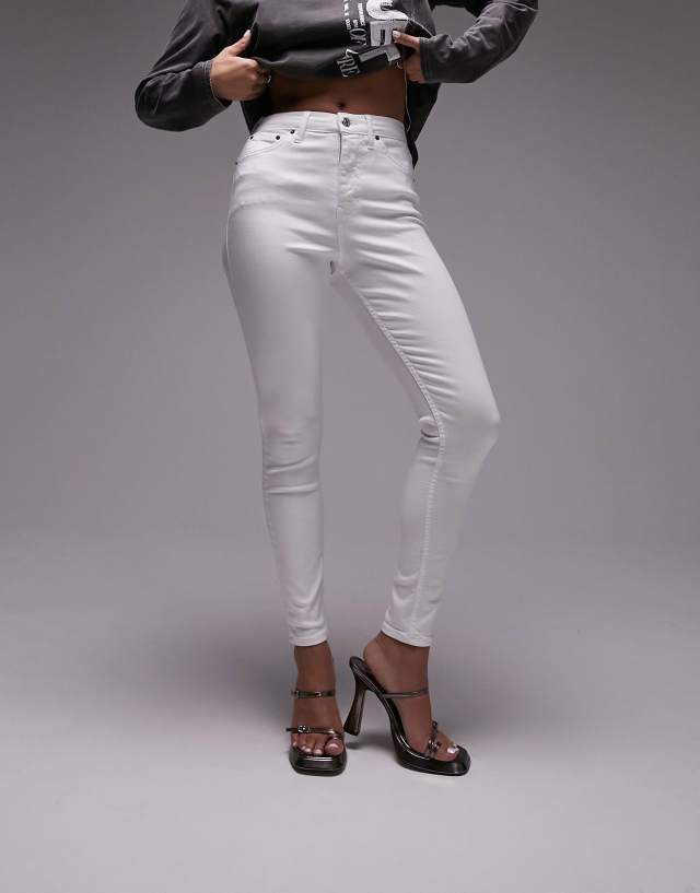 Topshop Hourglass - high rise jamie jeans in white