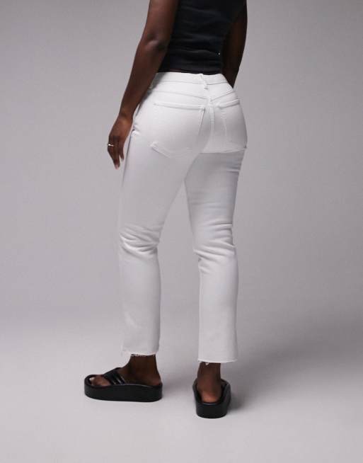 Topshop Hourglass high rise straight jean in white, 4 of 5