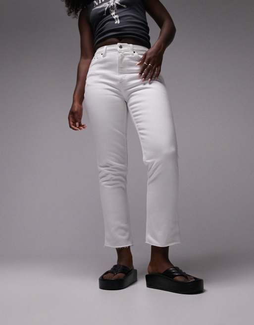 Topshop Hourglass high rise straight jeans in white