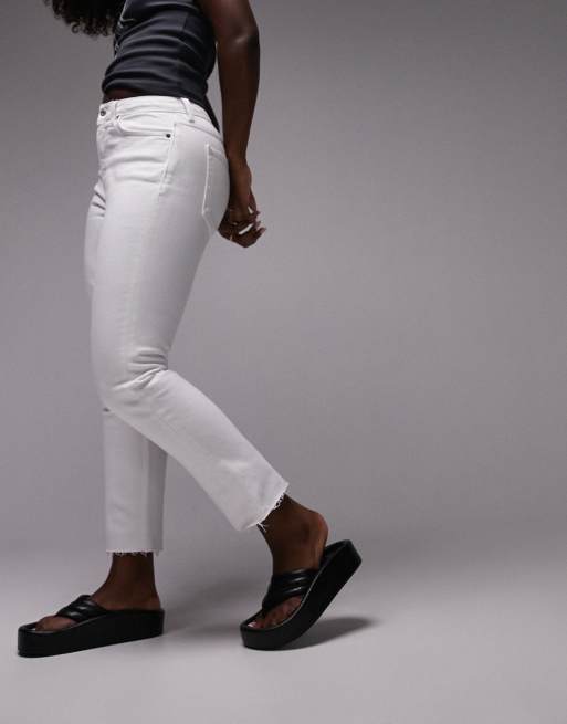 Topshop Hourglass high rise straight jeans in white, 2 of 5
