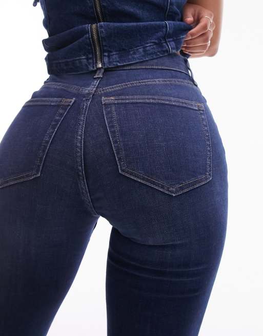 Topshop Hourglass – Jamie – Djupblå, utsvängda jeans med hög midja , 2 av 5
